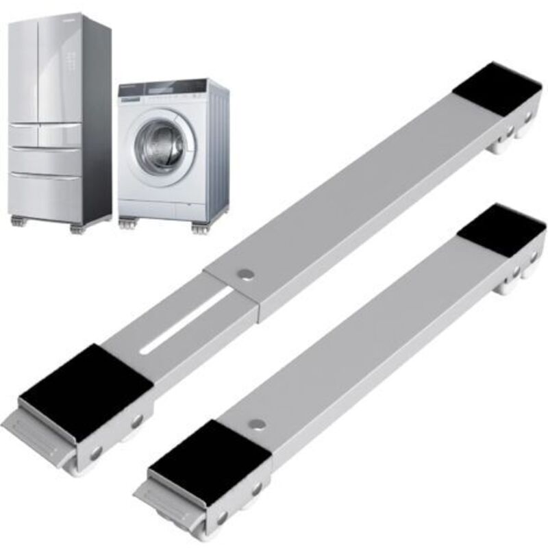 Pr Waschmaschinen-basis Mit Freilauf, Mobile Basis, Verstellbar Für Waschmaschine, Wäschetrockner, Kühlschrank, Füllmenge 300 Kg, Grau