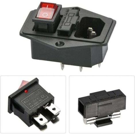 Betterlife C-14 Einbaustecker 220-250v/10a Einbausteckdose Mit Schalter Iec Audio-buchse Einbausteckdose (3 Stück),de