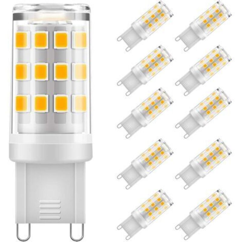 Pr Ampoule G9 Led, 3 W Entspricht 30 W G9 Halogen, 300 Lm, Blanc Chaud 3000 K, Sans Scintillement, Ac 220 V, Nicht Dimmbar, Lot De 10 [energieklasse F]