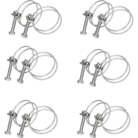 Halsketten Aus Rostfreiem Edelstahl 304, Doppelt Gefilzt, Solide Befestigung Für Schläuche Und Kabel, Silber 23–29 Mm (12 Stück)