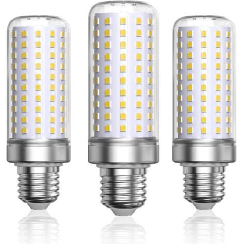 Pr Ampoule Mais Led E27 Weiß Kalt 6000k, 1800lm, Entspricht Ampoule Halogen 200w Lampe,ampullen Mais Lampe Led E27 Für Salon, Lüster, Veranda (nicht Dimmbar, 3er-set)