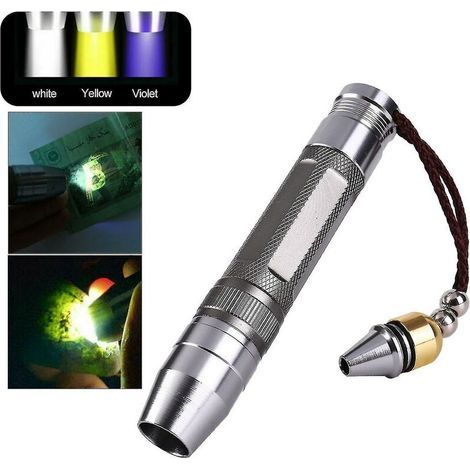 365 Nm Led-taschenlampe, Weißes, Gelbes Uv-licht Für Juwelen Und Bernsteinfarbenes Jade-edelstein, Testsilber1 Stück
