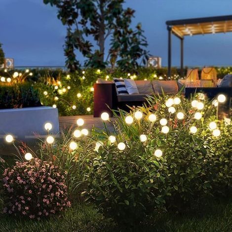 Lot Von 4 Solarleuchten Mit 6 Leds, Verbesserte Version, Solarleuchten Mit Außenbeleuchtung, Hohe Flexibilität, Oszillationslampen Für Garten, Terrasse, Terrasse, Dekoration, Weißes Licht