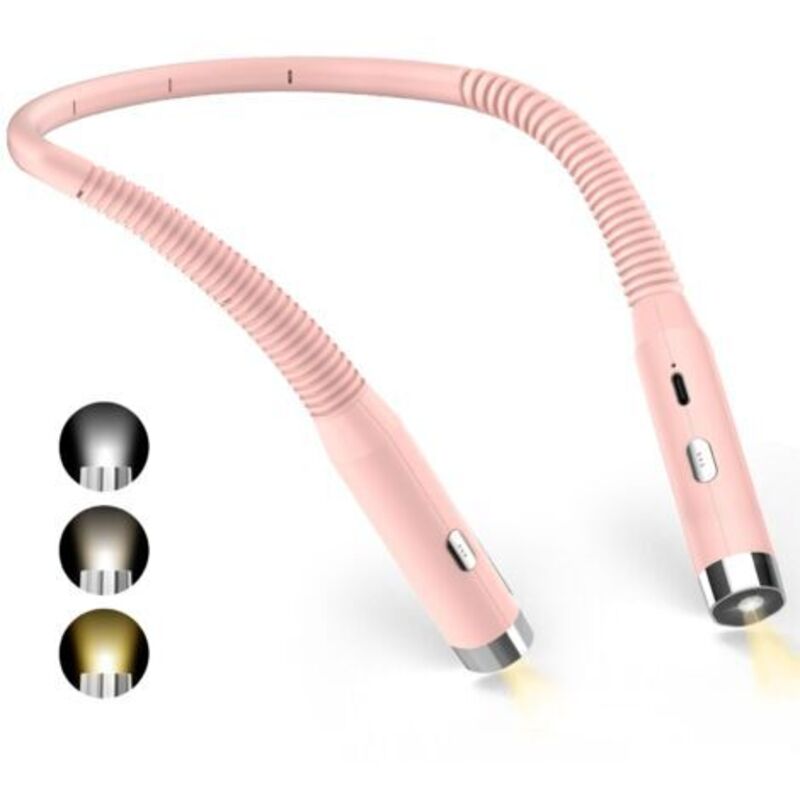 Wiederaufladbare Led-nackenleseleuchte – 3 Helligkeitsstufen – 360° Flexible Arme – Augenschutz – Tragbar Für Reisen Und Camping