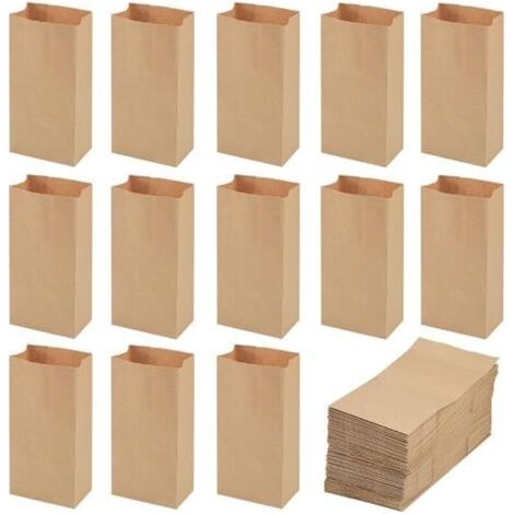 – Set Mit 100 Kraftpapiertüten 9x5,5x18 Cm – Braune Geschenktüte Für Süßigkeiten Und Kleinigkeiten – Ökologisch Und Nachhaltig