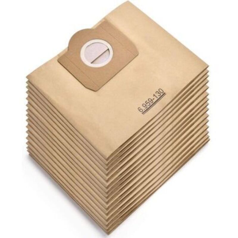 15 Filter- Und Papierbeutel Für Staubsauger Kärcher 6.959-130 A2204 Wd3300 Mv3, Filter- Und Papierwechselbeutel Für Staubsauger Mit Wasser Und Beutel, Premium-verpackung.