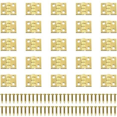 Lot Von 100 Mini-charnières En Laiton 8x10mm – Für Kleine Menüprojekte – Im Lieferumfang Enthalten – Maximale Belastung: 10 Kg