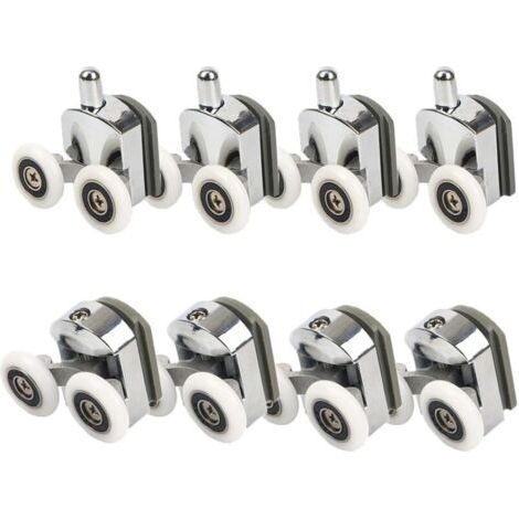 Roulettes De Du Porte De Duche, Roulettes De Porte De Duche 23mm Roulettes De Curseur Poulies 8pcs Diamètre De La Porte De Duche Haut Bas Rechange Pièces De Salle De Bain