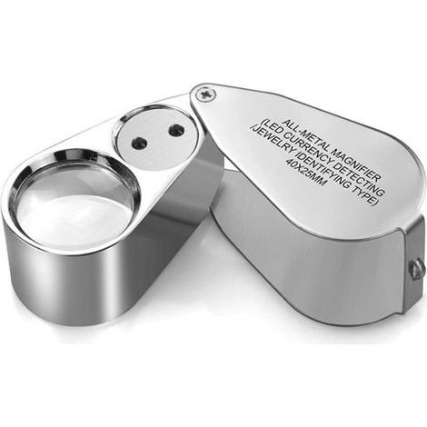 Metallschmuck-lupe, 40-fach, 25 Mm, Optische Linse, Gelddetektorlampe Zur Identifizierung Von Banknoten, Antike Kalligraphie Und Malerei