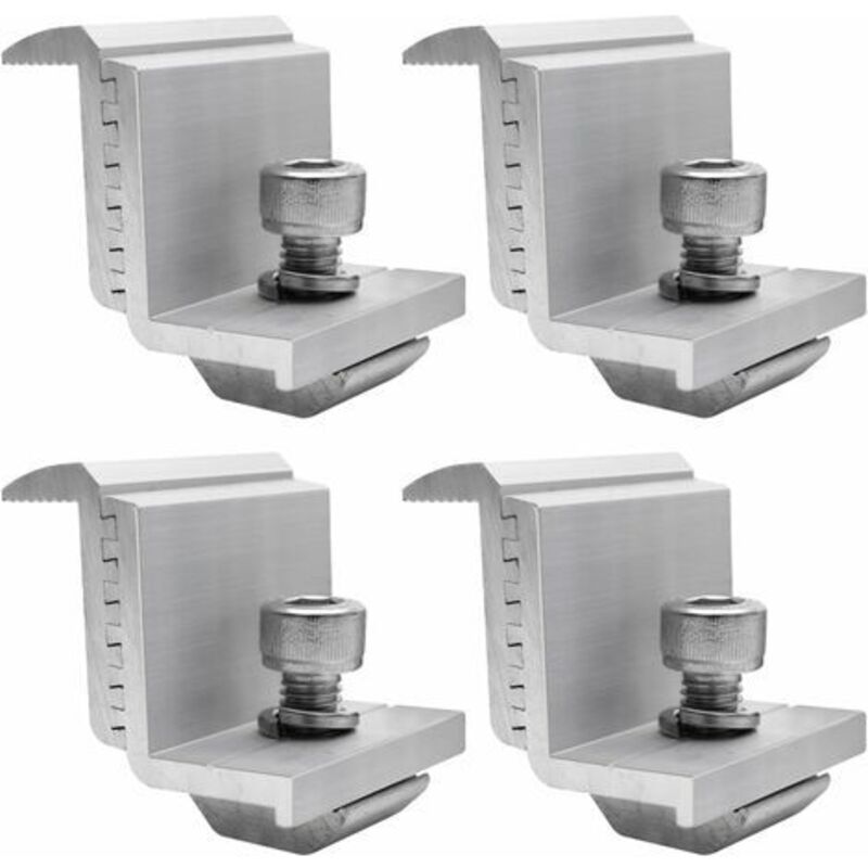 Pr Supports De Panneau Solaire Lot De 4, Panneau Z, Fixation Panneau Solaire Pour Panneau Solaire, Support De Panneau Solaire Hauteur Du Module 30–50 Mm (borne D'Extrémité)