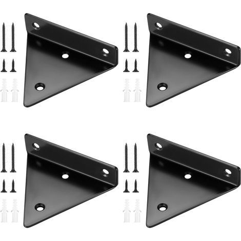 4 Stück Stützen Für Die Etagere Flottants, Stützen Für Tabletts Muraux Triangulaires Invisibles, Equerre Etagere Murale Métal Pour Étagère, 80100mm