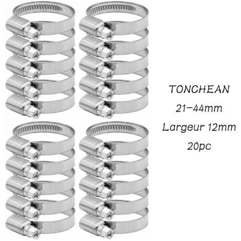 Verstellbare Schlauchschelle, 21–44 Mm, Sortiment Aus 304 Edelstahl, Schlauchschellen, Clips Für Familien-wasserrohre, Hausgas, Autorohre, Wasserhahn, 20 Stück (12 Mm)