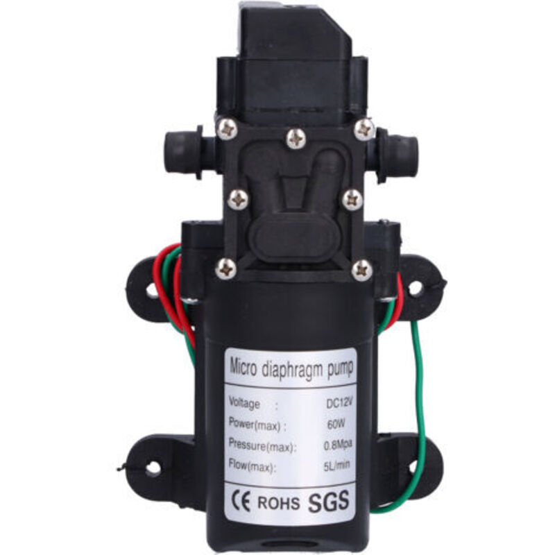 Automatische Membranpumpe 12v 60w – Verbrauch 5l/min – Druck Max. 0,8 Mpa – Hohe Refoulement 30m – Bewässerung Und Schwimmbadbewässerung