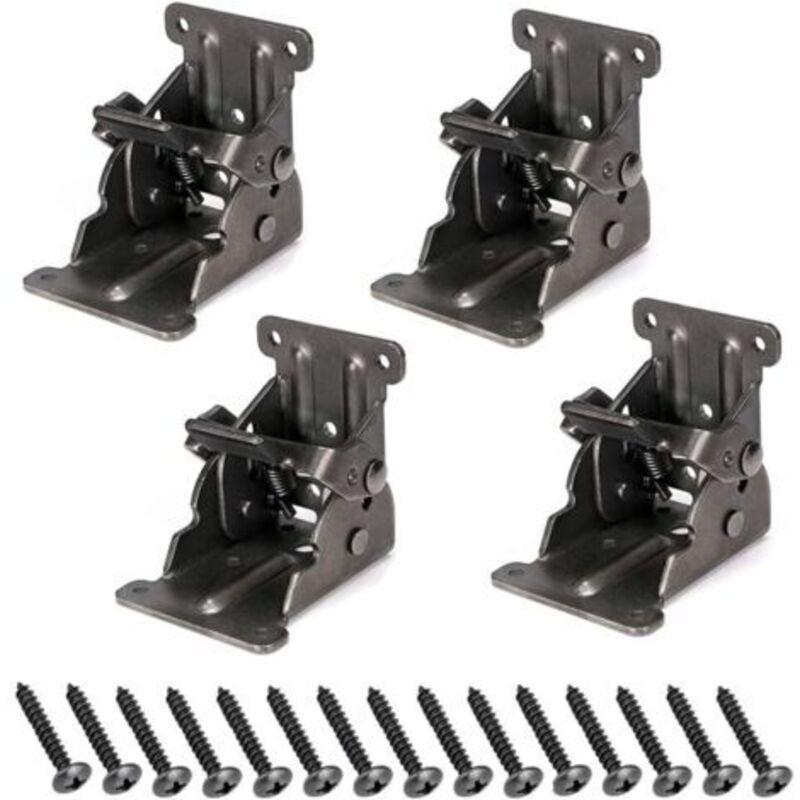 Pr Stützen Für Biegsamen Tisch, Quincaillerie De Charnière Biegsam, Verlängerung Automatisch Verrouillable Support De Support D'Etagère Biegable Pour Pied De Lit, Etagère Walle, Gain De Place, Lot De