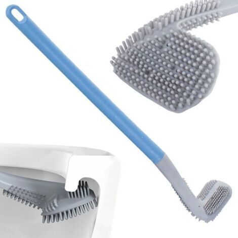Gebogene Silikonbürste Zum Reinigen Von Toiletten Oder Badezimmern – Wandbehang, Flexibel, Hygienisch / 40 X 7 X 4,5 Cm, Zufällige Farbe – Wc, Badezimmer