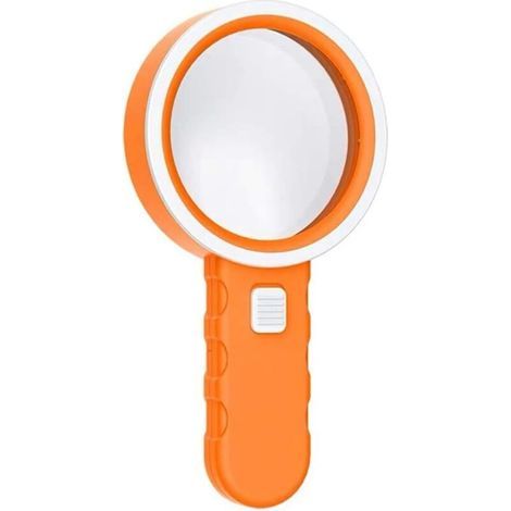 30x Grossissante Led-lupe De Lecture Verre Optique Double Loupe Grossissante Anti-dérapant Loupe Für Le Journal, Le Bijoutier Et Les Travaux Manuels Loupe Lecture (farbe: Orange)-
