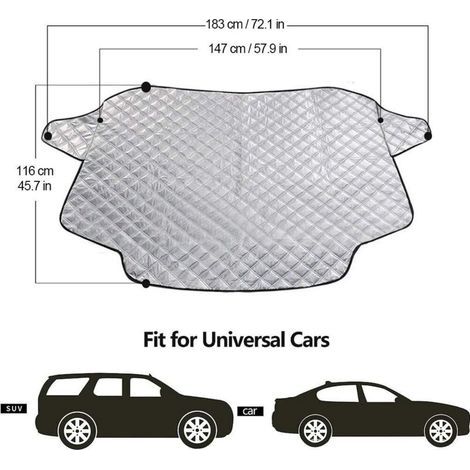 Couverture Pare-brise Voiture, Magnétique Bache Pare Brise Universelle, Repliable Bache Voiture Protection Anti Givre Et Neige, Uv, Soleil, Poussière, Pluie-
