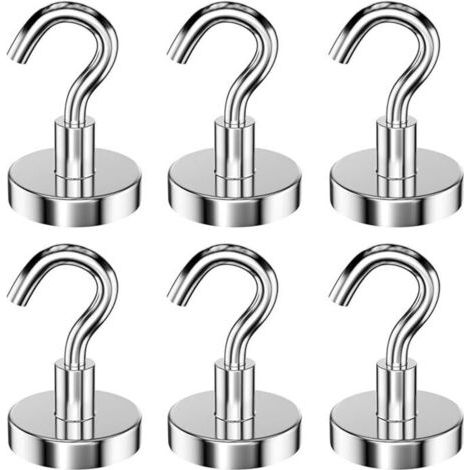 6 Stück 32 Mm Häkelarbeit Mit Einer Anziehungskraft Von 34 Kg, Magnetische Häkelarbeit, Abnehmbare Häkelarbeit, Neodym-häkelarbeit, Magnetische Runde Häkelarbeit Für Kühlschränke, Decke, Groß