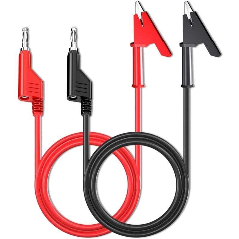 Mm-blattbanane, Empilables À Pinces Krokodile, Flexibles Prüfkabel, 2 Stück, Rot-schwarz, 3,3 Pieds/1 M, Zum Testen Von Elektrischen Multimetern