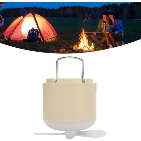 Professionelle Ipx7 Wasserdichte Campinglaterne Mit Ventilator Und Powerbank Für Camping, Wandern Im Freien, Khaki, Dubuns