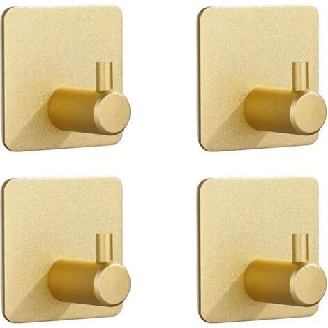 4 Stück Starke Selbstklebende Haken Für Mäntel, Türen, Badezimmer, Wände, Küche – Saugnapf (gold)