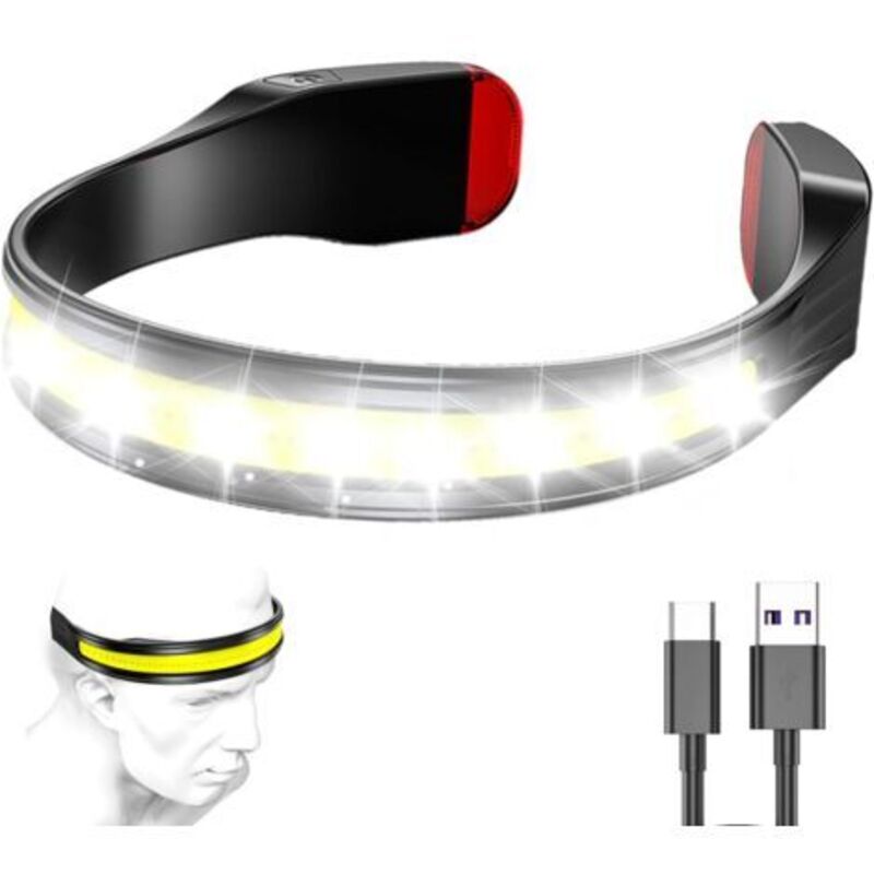 Pr Lampen Frontales Wiederaufladbare-légère Étanche Lampe Frontale Led Ultra Puissante,taschenlampe 230°3 Modi 500 Lumen,étanche Ipx6 Und Lampe Frontale Arrière Rouge,adapté Au Camping,randonnée,trava