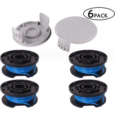 6 Stück Ersatzspulen Für Débroussailleuse, Kompatibel Mit Ryobi One + Ac14rl3a-18v 24v 40v, Coupe-fil Sans Fil Line 11ft, 4 Spulen + 2 Capuchons De Coupe