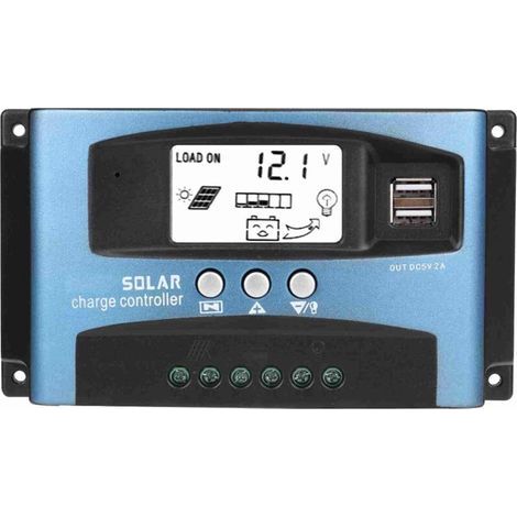 Solarladeregler 40 A, Solarbatterie-regler, Intelligenter Solarpanel-usb-laderegler, 12 V, 24 V, Mit Lcd
