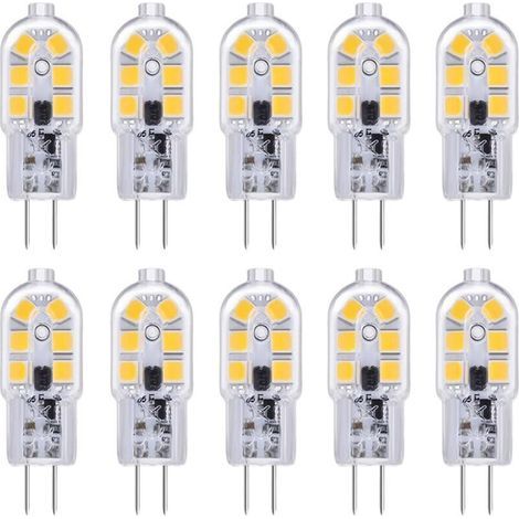 G4-led-glühbirne Für Dunstabzugshauben, 12 V, 2 W, Kaltweiß 6000 K, 200 Lm, G4-bi-pin-halogenäquivalent, Led-g4-lampe 12 V Ac/dc Für Wohnmobil/küchenhaube, Nicht Dimmbar, 10er-pack [energieklasse