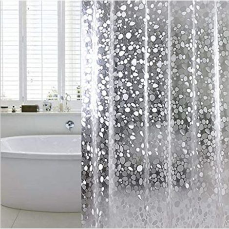 12 Crochets Douche Anti-moisissure Rideau Douche Eva Anti-moisissure 3d Rideau Douche Rideau Douche Transparent Mit Undurchlässigem Antibakteriellem Mittel, Für Baignoire, Salle De Bain