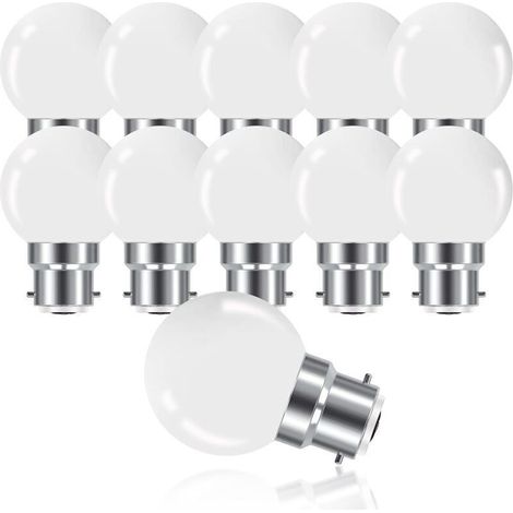 B22 3w Bajonett-led-glühbirne, Mini Globe Golfball B22 G45 Glühbirne, Warmweiß 3000k, 280lm, Nicht Dimmbar, 10er-pack [energieklasse G]