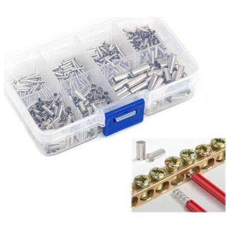 600 Stück Nicht Isolierte Aderendhülsen, 7 Arten Von Nicht Isolierten Aderendhülsen, 10–22 Awg, Für Diy-elektroprojekte (0,5/0,75/1/1,5/2,5/4,0/6,0 Mm²)