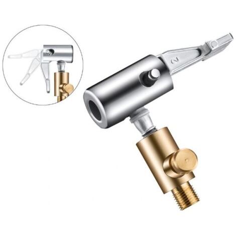 2 Stück Autoreifen-aufblasdüse, Fahrradpumpendüse, Autoreifenventil-ballon-aufblasdüse, Luftkompressor-aufblasdüse, Fahrradpumpe, Autoreifenventil, Messing-clip-adapter