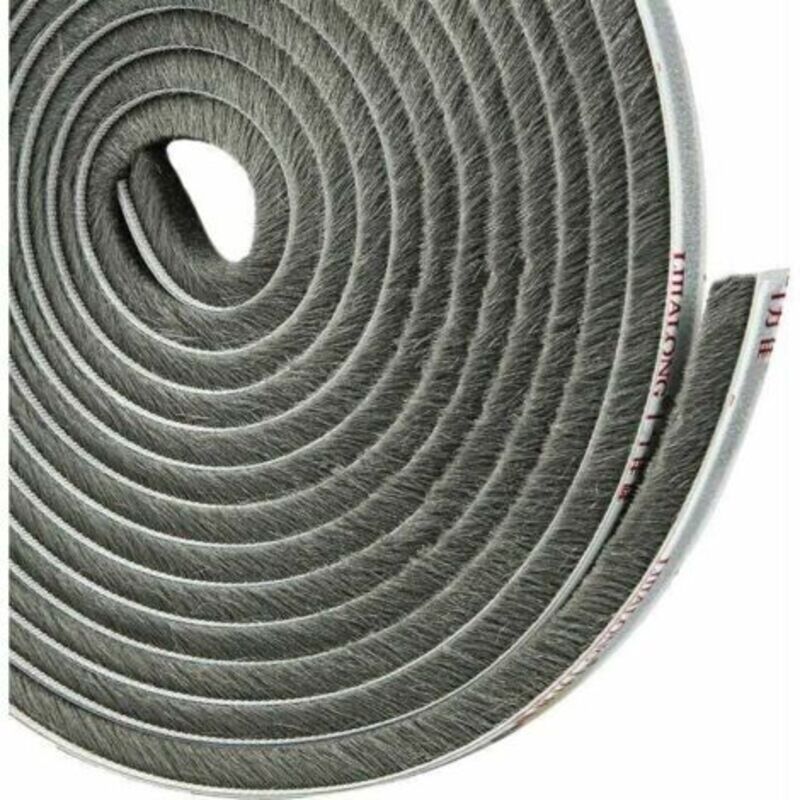 Selbstklebende Bürstendichtung Für Schiebetürschränke, Isolierung Gegen Kälte Und Staub, Länge 4,9 M X 5 Mm X 9 Mm, Farbe Grau.-