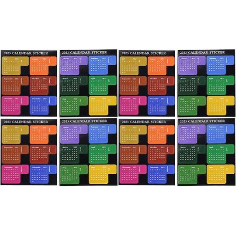 8 Blatt Kalenderaufkleber, Notizblock, Kalenderindex, Tagebuch, Notizblock, Kalenderaufkleber