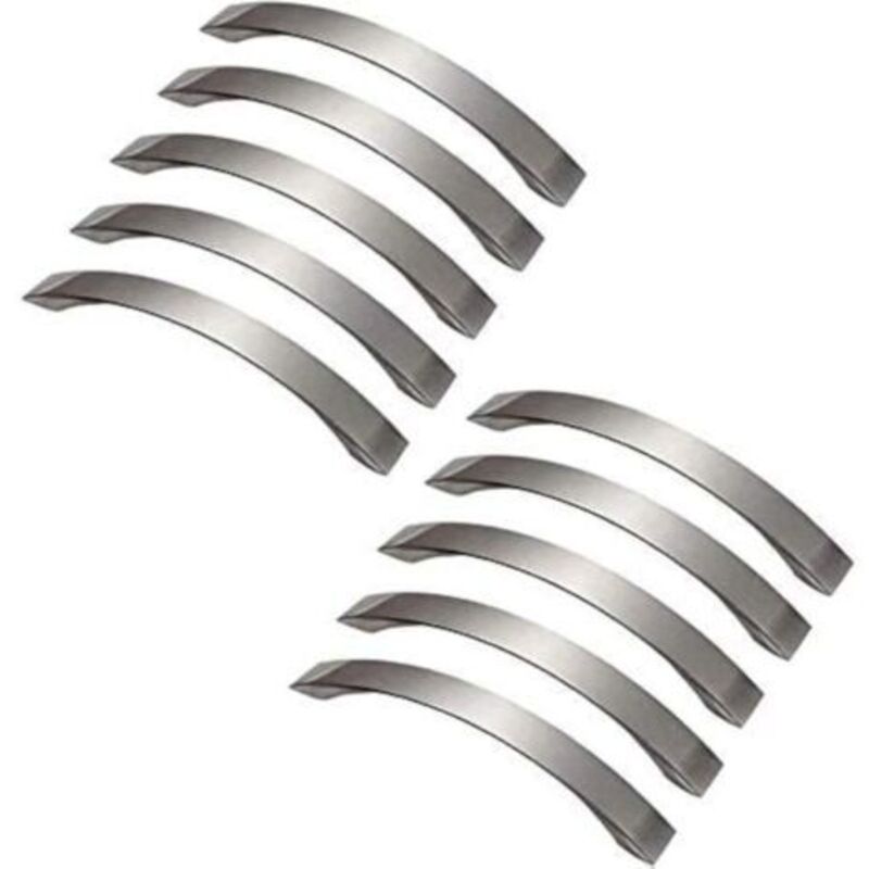 10-teiliges Set Für Küchenmöbel – Verchromt – Türgriffe Aus Nickel, Brossé-türgriffe Für Küchenmöbel, Edelstahl-innenraum, 128 Mm