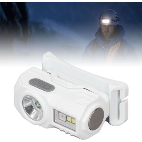 Bewegungssensor-stirnlampe, Hohe Helligkeit, Magnetischer Multimodus-led-stirnlampe Mit Kopfband Und Clip Für Den Außenbereich, Weiß, Dubuns