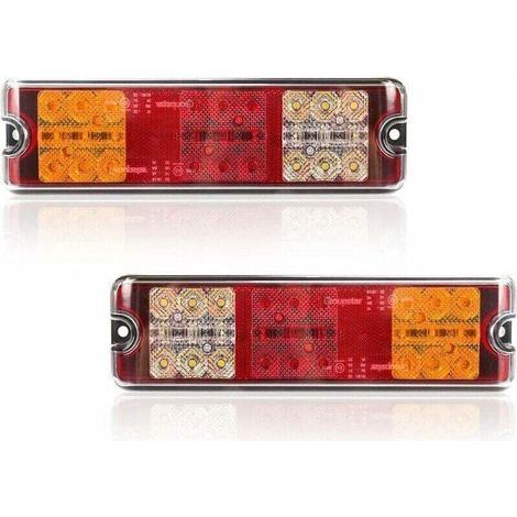 2 Feux Arrière Remorque Led 12v Homologe Und 5 Funktionen Freinage Clignotant Recul Position Catadioptre Étanche