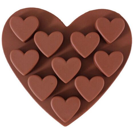 Silikon-schokoladenformen, Antihaftbeschichtet, Herzförmige Küchenformen, Eiswürfelformen Für Kuchen, Süßigkeiten, Fudge-kugeln, Gelee, Muffins, Cupcakes (schokoladenfarbe)