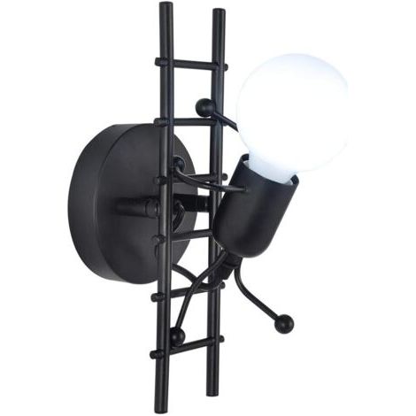 Humanoide Innenwand-wandleuchte, Schwarze Treppenwand-wandleuchte, Schlichte Wand-wandleuchte, Für Den Salon Geeignet, Auf Der Couch, Für Das Schlafzimmer Auf Dem Sofa, 220 V, Ohne E27-ampulle