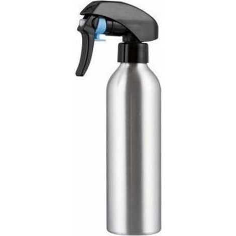 Leere Sprühflasche – Nachfüllbarer Aluminiumsprüher Für Haus Und Garten – Ideal Als Pflanzenspray – Gebürstetes Metall/schwarz, Fontainebleau