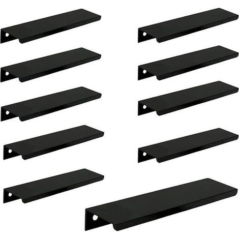 (10 Teile, Schwarz) Unsichtbarer Langer Türpfosten Für Den Schrank, 150 Mm Lang, Schwarzer Bordpfosten Ohne Perforation