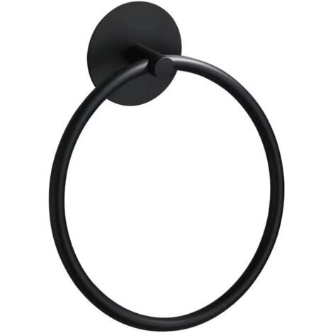 16 Cm Großer Runder Handtuchring Aus Edelstahl Zur Wandmontage Für Badezimmer, Küche, Dusche, Handtuchhalter, Mattschwarz
