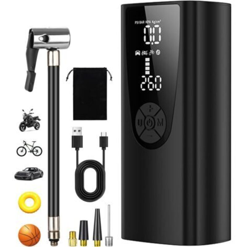 Tragbarer 6000-mah-luftkompressor, Elektrischer Mini-luftkompressor, Elektrischer Gonfleur-pneus, Elektrischer Gonfleur, Luftkompressor