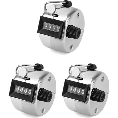 3-teiliger Metall-handzähler, 4-stelliger Mechanischer Tally-zähler Für Die Schrittzählung Beim Sportgolf