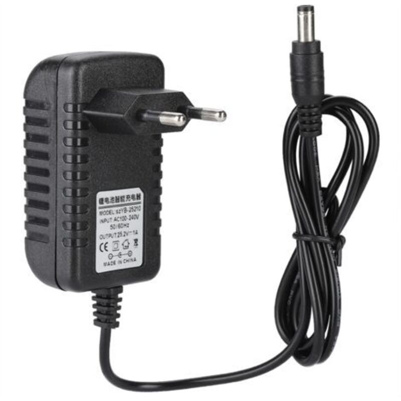 25,2 V/1 A Li-ionen-ladeadapter – 100–240 V Schnellladung – Überspannungs- Und Kurzschlussschutz – Eu-stecker