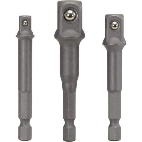 Satz Mit 3 6-punkt-steckschlüsseladaptern 1/4" 3/8"" 1/2
