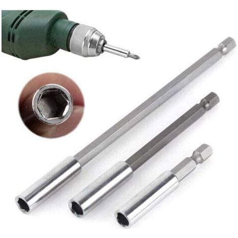 3 Stück 1/4 60/100/150 Mm Bohrer-bithalter, Magnetischer Schraubendreher-verlängerung, Schraubendreher, Sechskantschaft, 60 Mm, 100 Mm, 150 Mm, Schraubendreher-bit-verlängerung, Muttern Und Alle Bohre