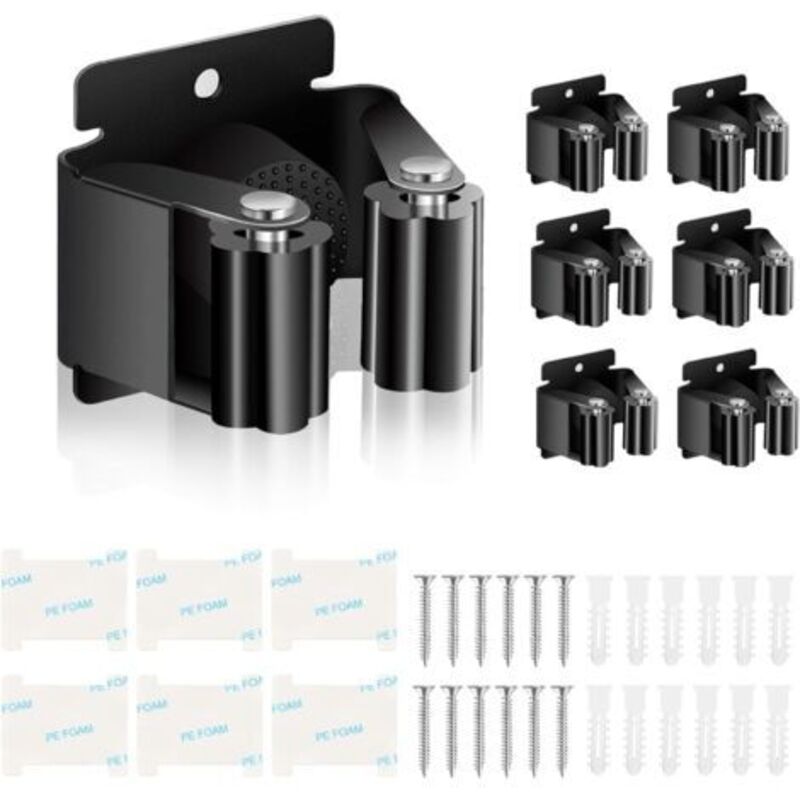 Pr 6 Stück Besenhalter, Wandbesenhalter, Mopphalter Für Badezimmer, Küche, Garten, Garage, Büro