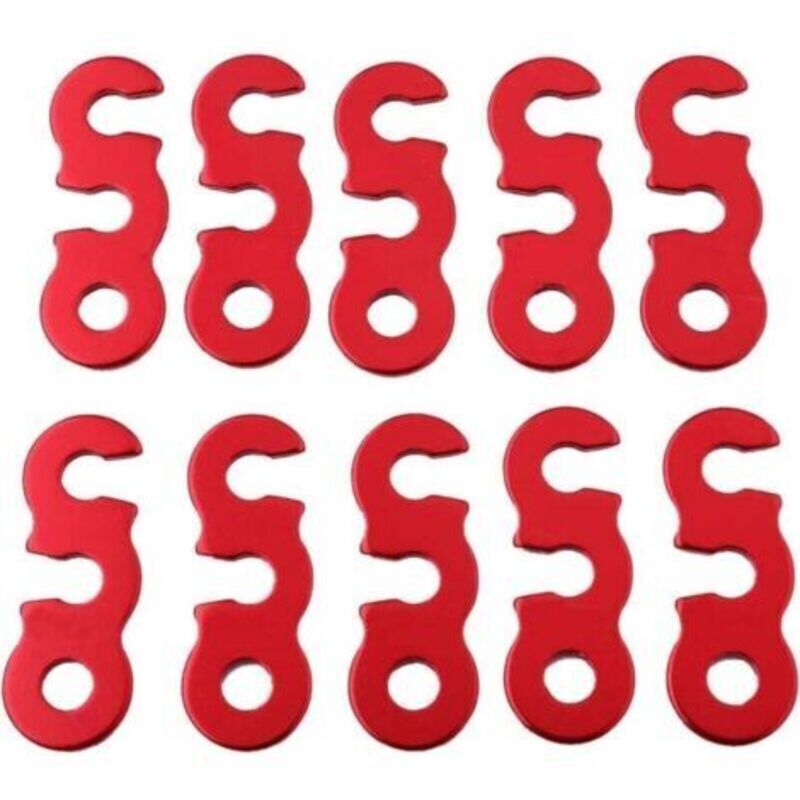 Nockenseilspanner (rot), Aluminium-zelt-abspannung, Läuferspanner, Zelt-markisenseil-zubehör, Drei Augen, Offene Seilschnalle
